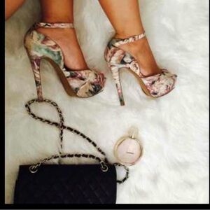 Betsey Johnson Multicolor Floral Heels
